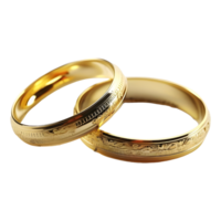 AI generated Couple Golden Ring on Transparent background - Ai Generated png