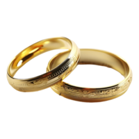 ai généré couple d'or bague sur transparent Contexte - ai généré png