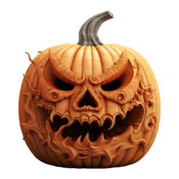 ai generiert Grusel Orange Kürbis auf transparent Hintergrund - - ai generiert png