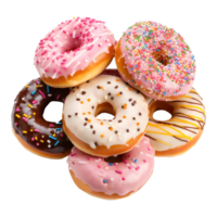 AI generated Tasty Donuts with Chocolate on it on Transparent background - Ai Generated png