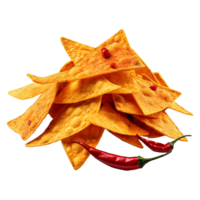 AI generated Crispy Chips with Spices on Transparent background - Ai Generated png