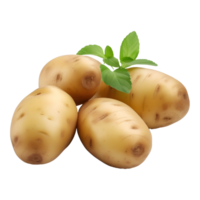 ai genererad potatis med löv på transparent bakgrund - ai genererad png