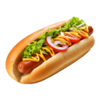 ai generato caldo cane Sandwich su trasparente sfondo - ai generato png