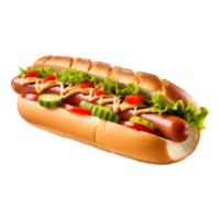 ai generato caldo cane Sandwich su trasparente sfondo - ai generato png