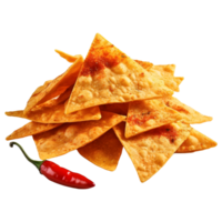 AI generated Crispy Chips with Spices on Transparent background - Ai Generated png