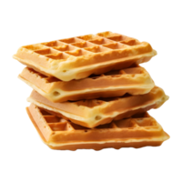 AI generated Golden Crust Belgian Waffle on Transparent background - Ai Generated png