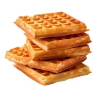 ai généré d'or croûte Belge gaufre sur transparent Contexte - ai généré png