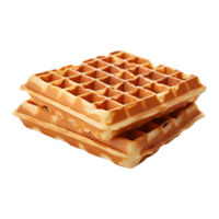 ai generiert golden Kruste Belgier Waffel auf transparent Hintergrund - - ai generiert png