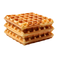 ai generiert golden Kruste Belgier Waffel auf transparent Hintergrund - - ai generiert png