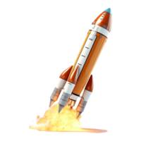 AI generated Space Rocket Flying in Air on Transparent background - Ai Generated png