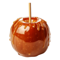 ai generado caramelo manzana en transparente antecedentes - ai generado png