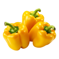 AI generated Green or Yellow Chili or Bell Pepper on Transparent background - Ai Generated png