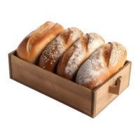 ai generiert Pack von Brot im ein Box auf transparent Hintergrund - - ai generiert png
