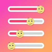 duda sonrisa control deslizante bar para cuentos en social red. amarillo gracioso expresión para insta historia, emoji social deslizar, ui para comentario y respuesta ilustración vector