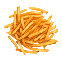 ai généré croustillant français frites sur transparent Contexte - ai généré png