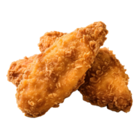 ai generado frito crujiente pollo en transparente antecedentes - ai generado png