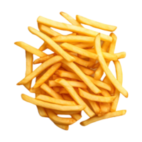 ai generado crujiente francés papas fritas en transparente antecedentes - ai generado png