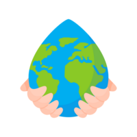 hand- Holding een water laten vallen wereldbol campagne idee naar verminderen water gebruik voor de wereld Aan wereld water dag png