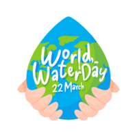 Earth and water drops. Concept of awareness of economical water use on World Water Day. png