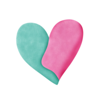 Watercolor heart illustration png