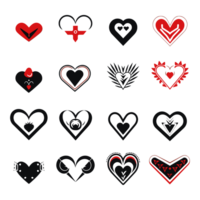 cuore icona impostato silhouette San Valentino giorno png file