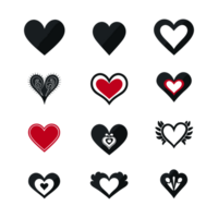 hart icoon reeks silhouet Valentijnsdag dag PNG het dossier