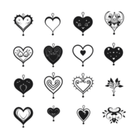 cuore icona impostato silhouette San Valentino giorno png file