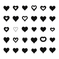 Heart icon set silhouette Valentine's Day PNG file