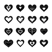 corazón icono conjunto silueta San Valentín día png archivo