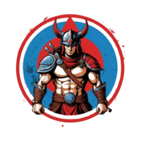 AI generated Fierce warrior character graphic for t-shirt png