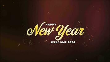 Happy New year light shine particles bokeh loop able on black background, holiday congratulation greeting party happy new year, celebration concept.4K background. video