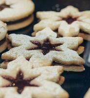 Sugared donuts and other typical sweets of the Christmas season photo