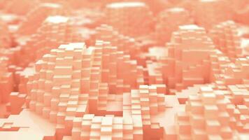 Abstract 3D background animation cubes in motion, with color of the year 2024, Peach fuzz, . Ideal for use as background to write text or presentations. 4k resolution. video