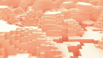 Abstract 3D background animation cubes in motion, with Color of the year 2024, Peach fuzz. Ideal for use as background to write text or presentations. 4k resolution. video