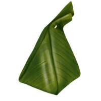 Illustration of food wrapped in young banana leaves png