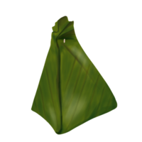 Illustration of food wrapped in young banana leaves png