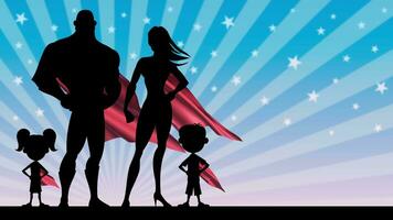 superheld familie animatie video