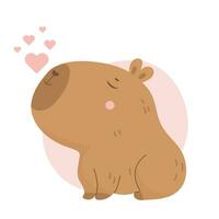 Cute lovely capybara animal vector illustration