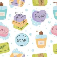 Vector seamless pattern with handmade soap