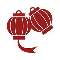 chinese lampion icon symbol vector