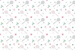 Badminton rackets and feather seamless pattern. Vector illustration