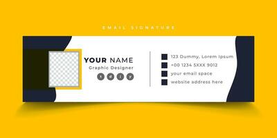 Colorful Email Signatures Template with an author place Vector Design. Professional Email Signature Template Modern and Minimal Layout