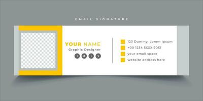 Colorful Email Signatures Template with an author place Vector Design. Professional Email Signature Template Modern and Minimal Layout