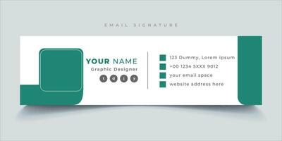 Colorful Email Signatures Template with an author place Vector Design. Professional Email Signature Template Modern and Minimal Layout