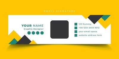 Colorful Email Signatures Template with an author place Vector Design. Professional Email Signature Template Modern and Minimal Layout
