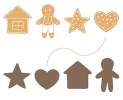 Shadow game with Christmas gingerbread vector