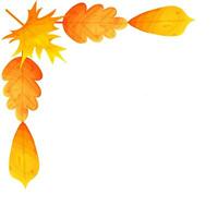 esquina marco con otoño hojas vector