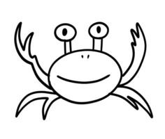 Cute crab in doodle style vector