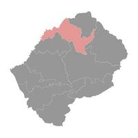 Leribe district map, administrative division of Lesotho. Vector illustration.