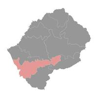 Mohales Hoek district map, administrative division of Lesotho. Vector illustration.